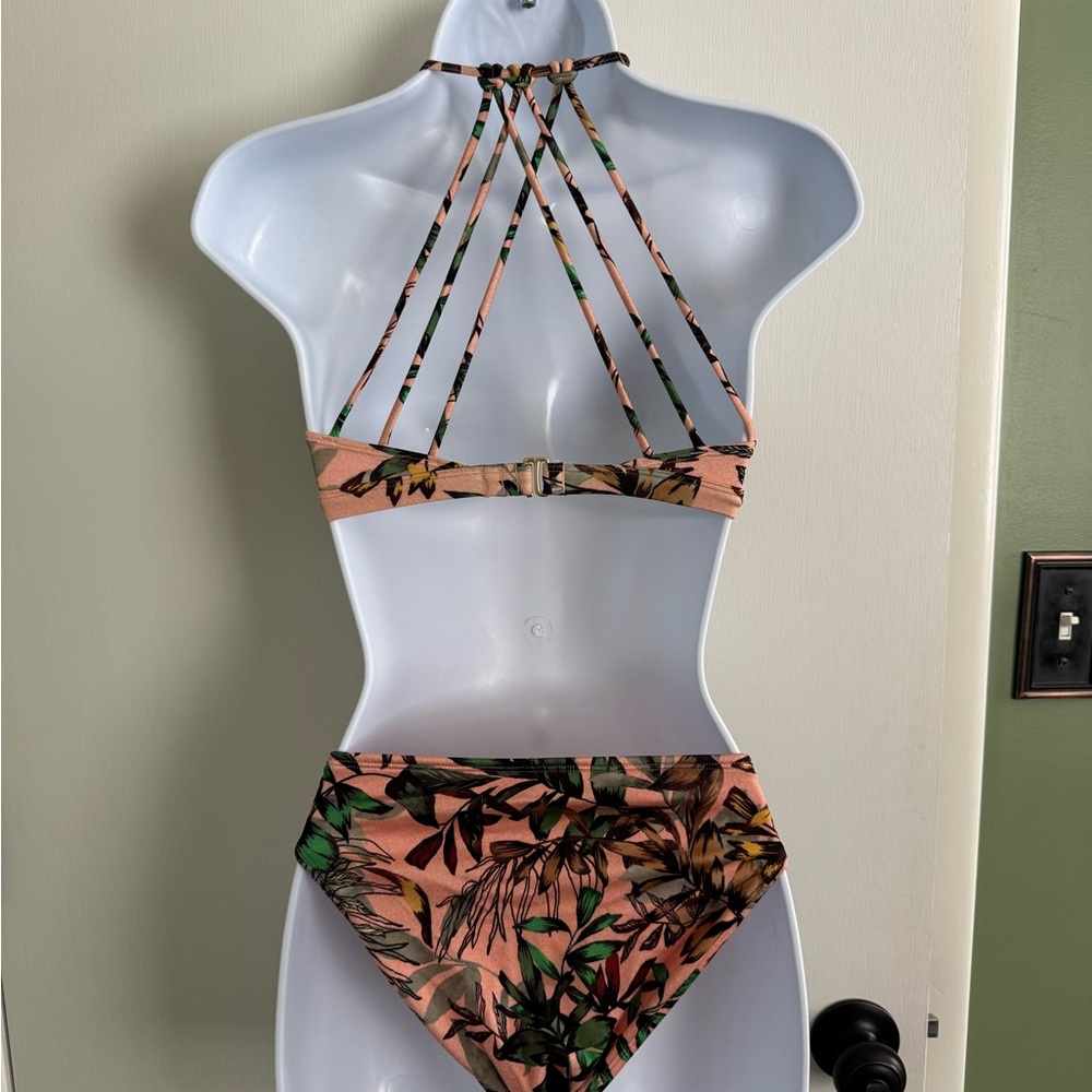 Athleta Green and Tan Leaf Bikini - Picture 2 of 8